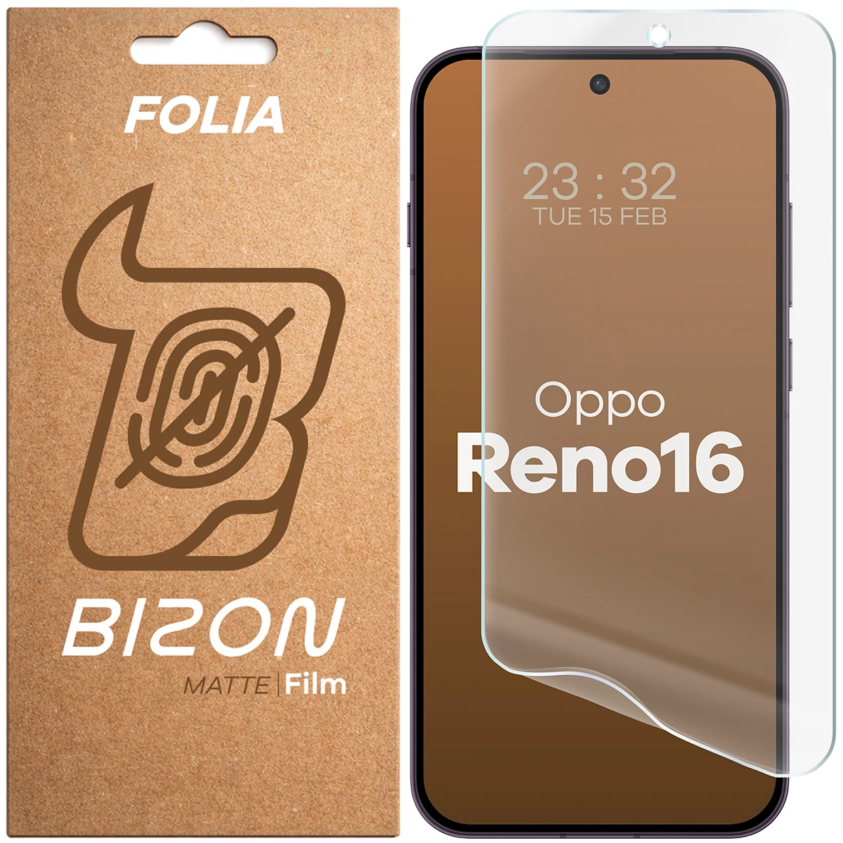 Folia matowa na ekran Bizon Film Matte do OPPO Reno16, 1 sztuka