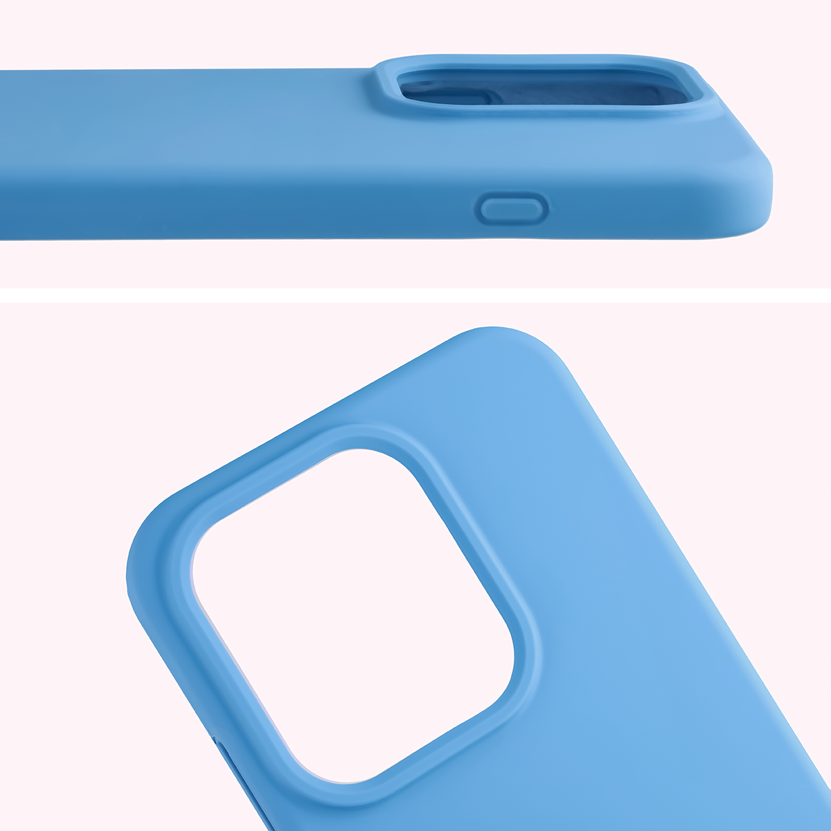 Zbliżenie na wycięcie na obiektywy w etui Bizon Soft Case do OPPO Reno16 F, OPPO Reno16 FS