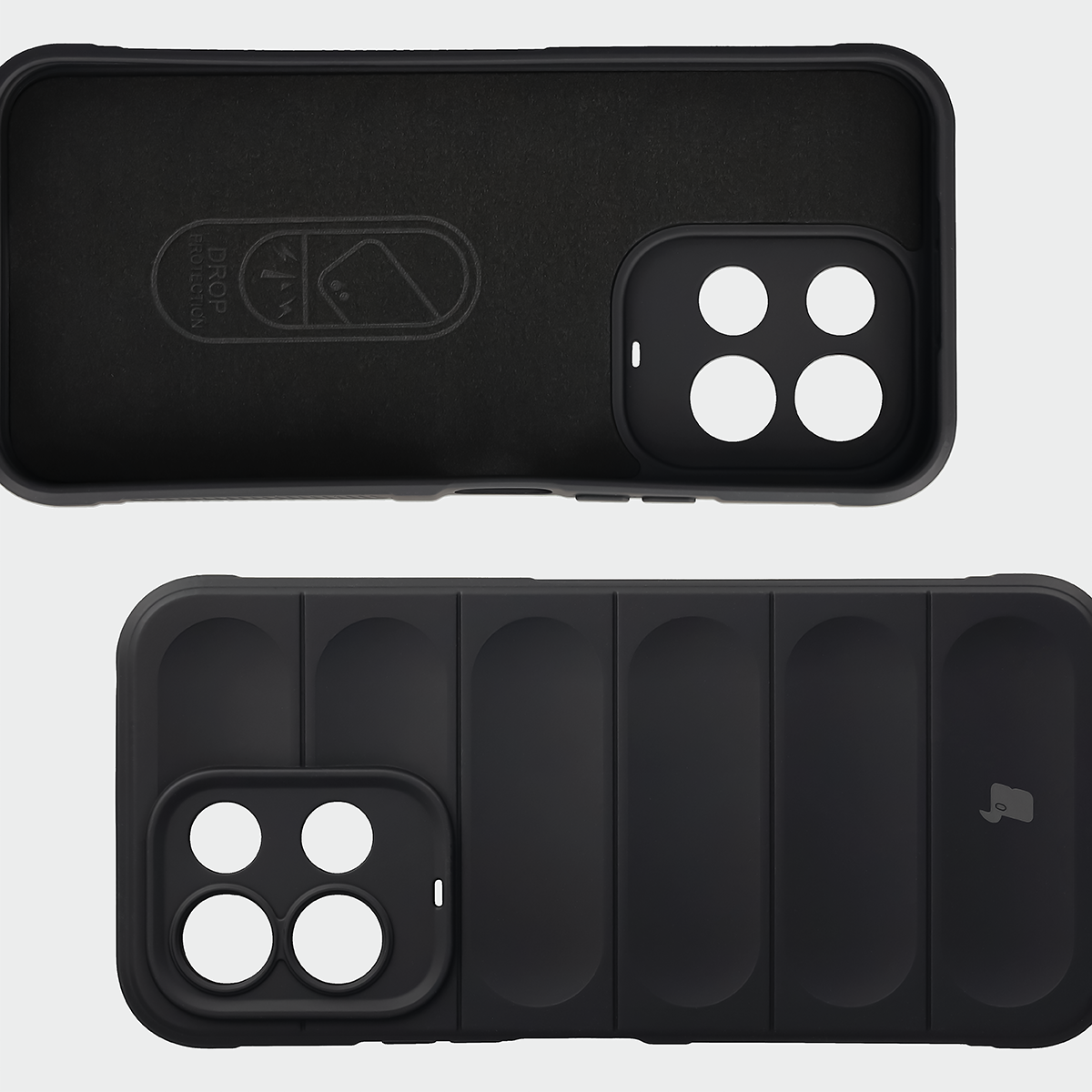 Wyściółka z mikrofibry, wyżłobienia na pleckach i wzmocnione narożniki w etui Bizon Case Tur do Xiaomi Redmi 17 5G / 4G