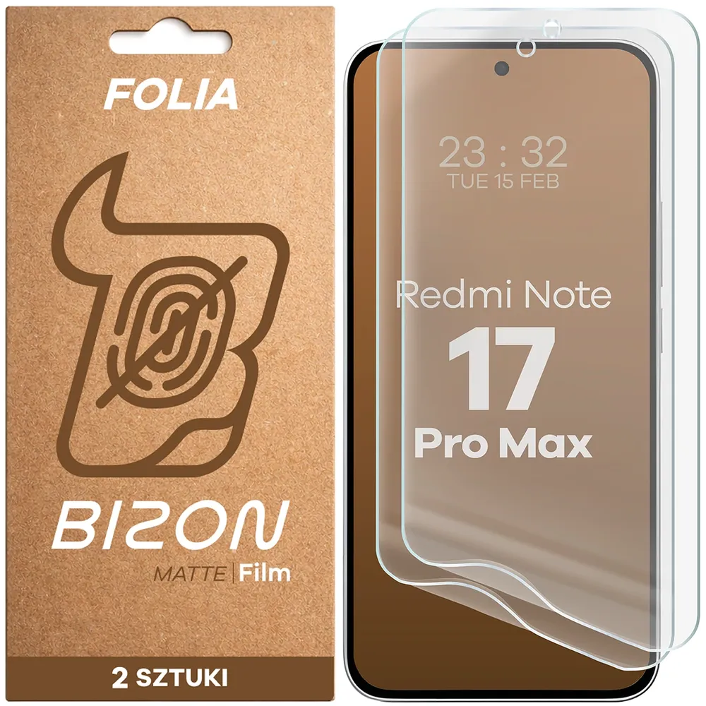 Folia matowa na ekran Bizon Film Matte Duo do Xiaomi Redmi Note 17 Pro Max 5G, 2 sztuki
