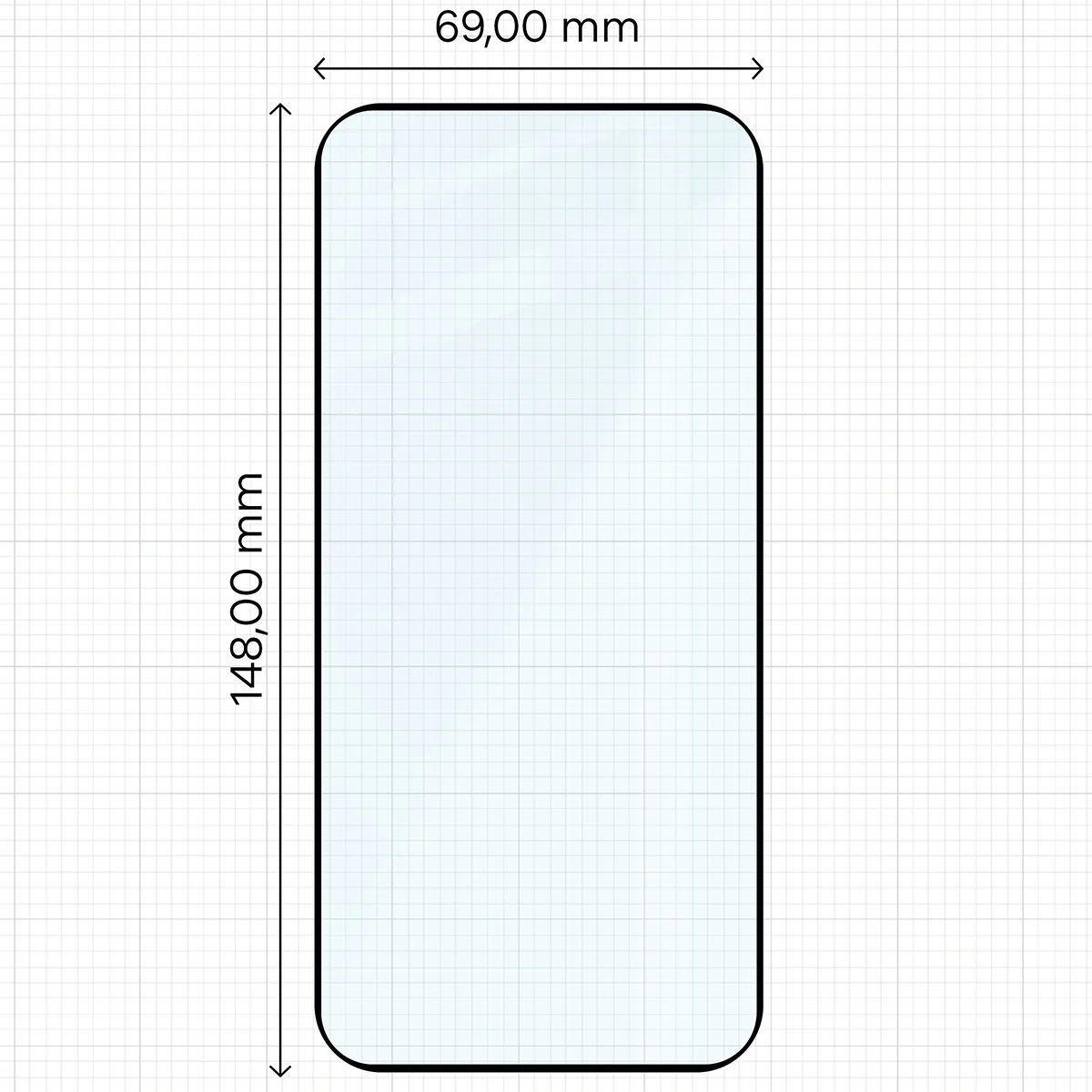 Wymiary szkła Bizon Glass Edge Duo do OPPO Reno16 Pro / OPPO Reno16