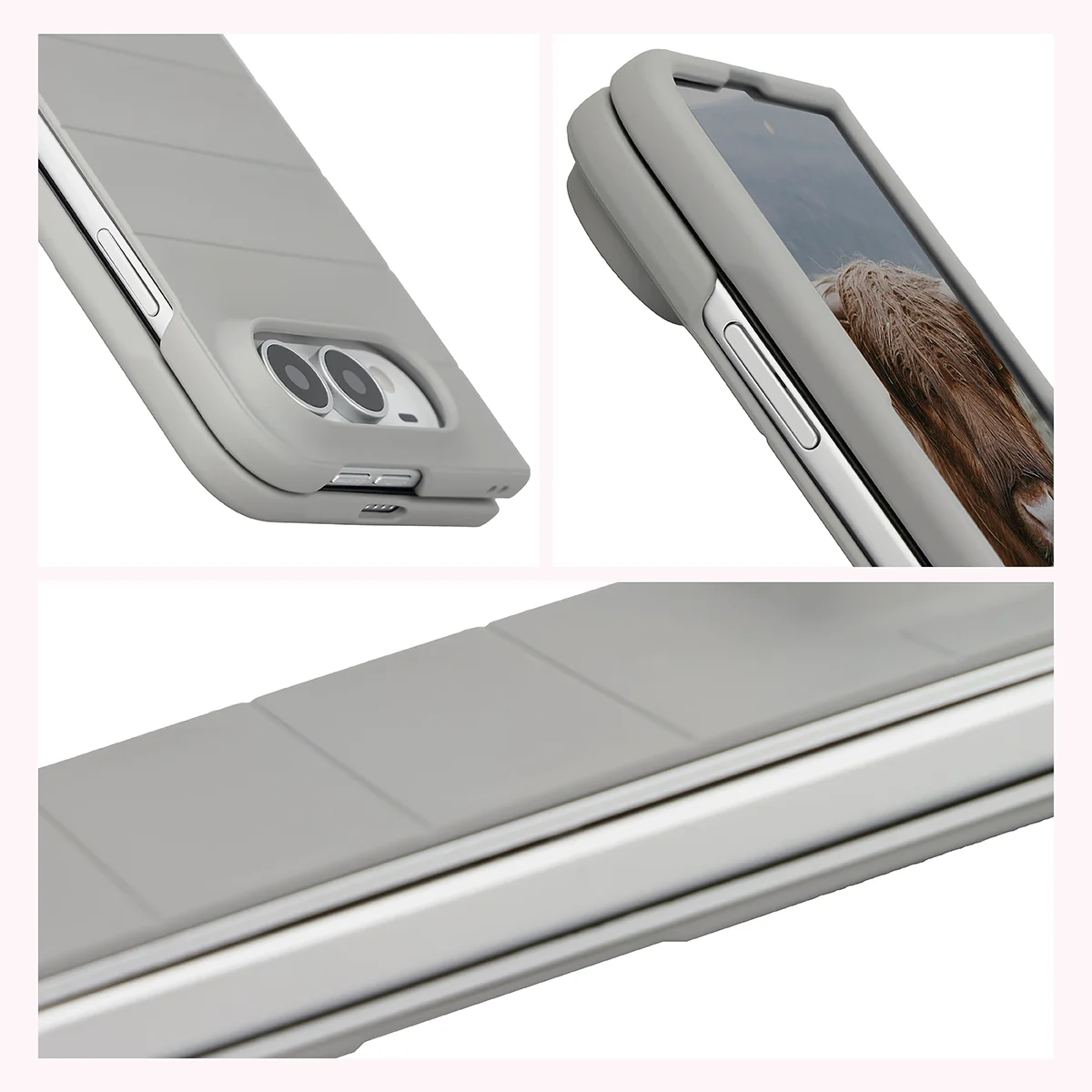 Podwyższone krawędzie ekranu i aparatu w etui Bizon Case Tur do iPhone Duo