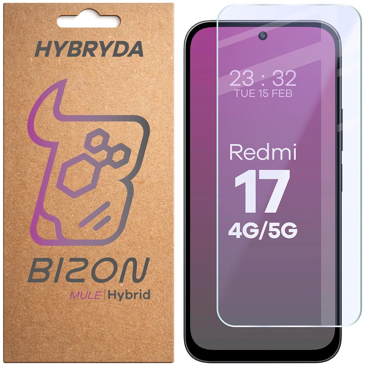 Szkło hybrydowe na ekran Bizon Hybrid Mule do Xiaomi Redmi Note 17 5G / 4G