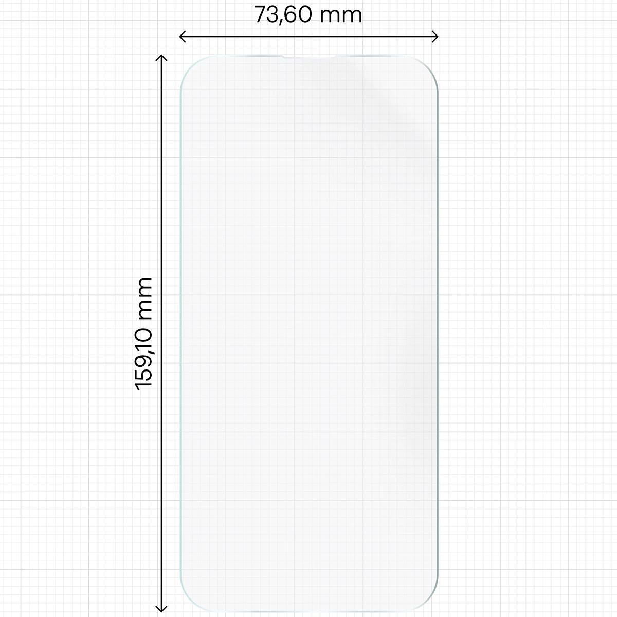 Miarka z wymiarami folii hydrożelowej Bizon Film Hydrogel Front do Vivo X500 Pro Max