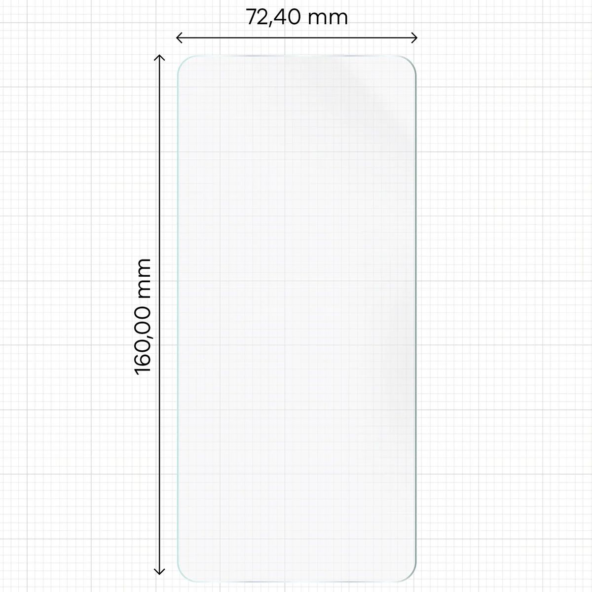 Miarka z wymiarami folii hydrożelowej Bizon Film Hydrogel Front Duo do Motorola Edge 70 Max
