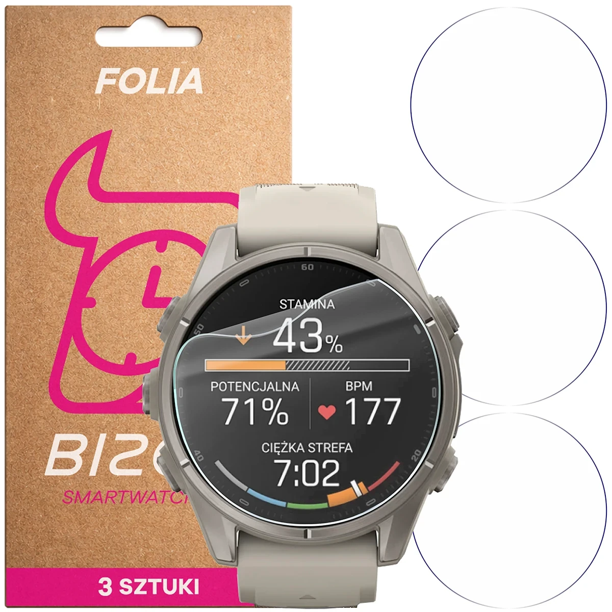 Folia hydrożelowa Bizon Watch Film HydroFlex dla Garmin Fenix 9 (43 mm)