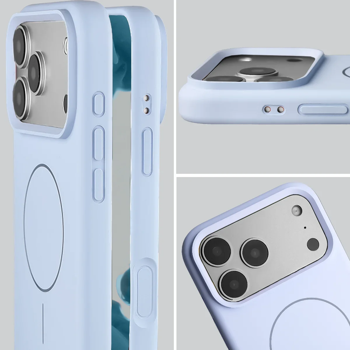 Zbliżenie na wycięcie na obiektywy w etui Bizon Soft Case do iPhone 18 Pro Max / 17 Pro Max