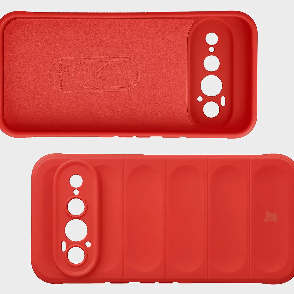 Wyściółka z mikrofibry, wyżłobienia na pleckach i wzmocnione narożniki w etui Bizon Case Tur do Google Pixel 11 Pro XL