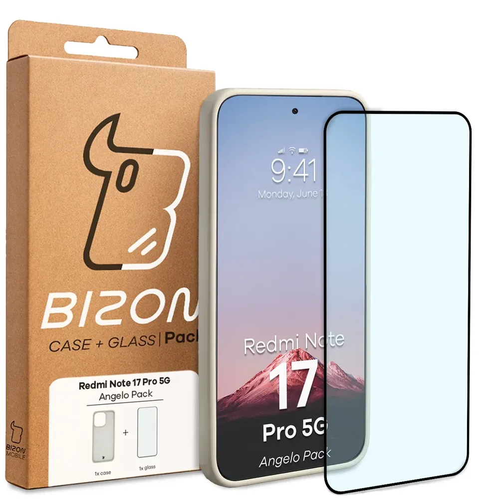 Krystalicznie przejrzysta szybka Bizon Glass Edge do Xiaomi Redmi Note 17 Pro 5G