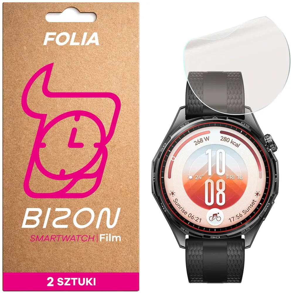 Folia matowa na ekran Bizon Watch Film Matte Duo do Huawei Watch GT 7 46 mm, 2 sztuki