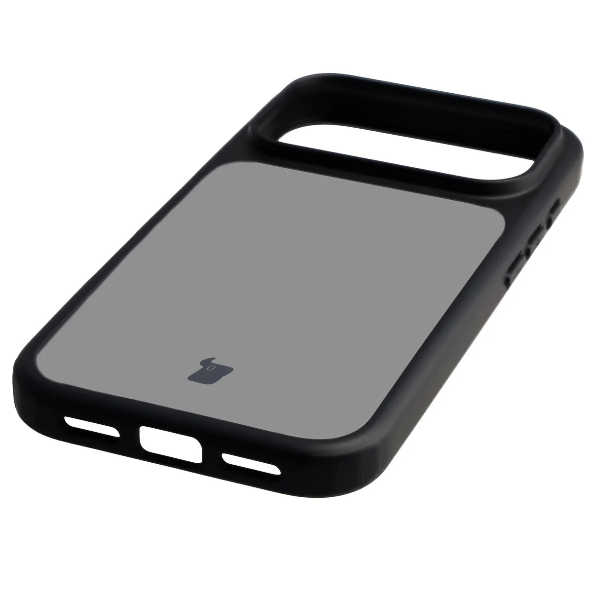 Zintegrowane przyciski, wycięcia i hybrydowy materiał w etui Bizon Case Angelo do iPhone 18 Pro / 17 Pro