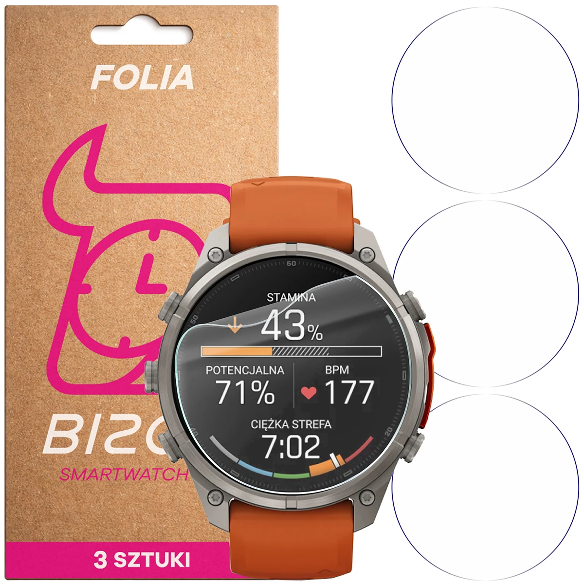 Folia hydrożelowa Bizon Watch Film HydroFlex dla Garmin Fenix 9 Pro (47 mm)
