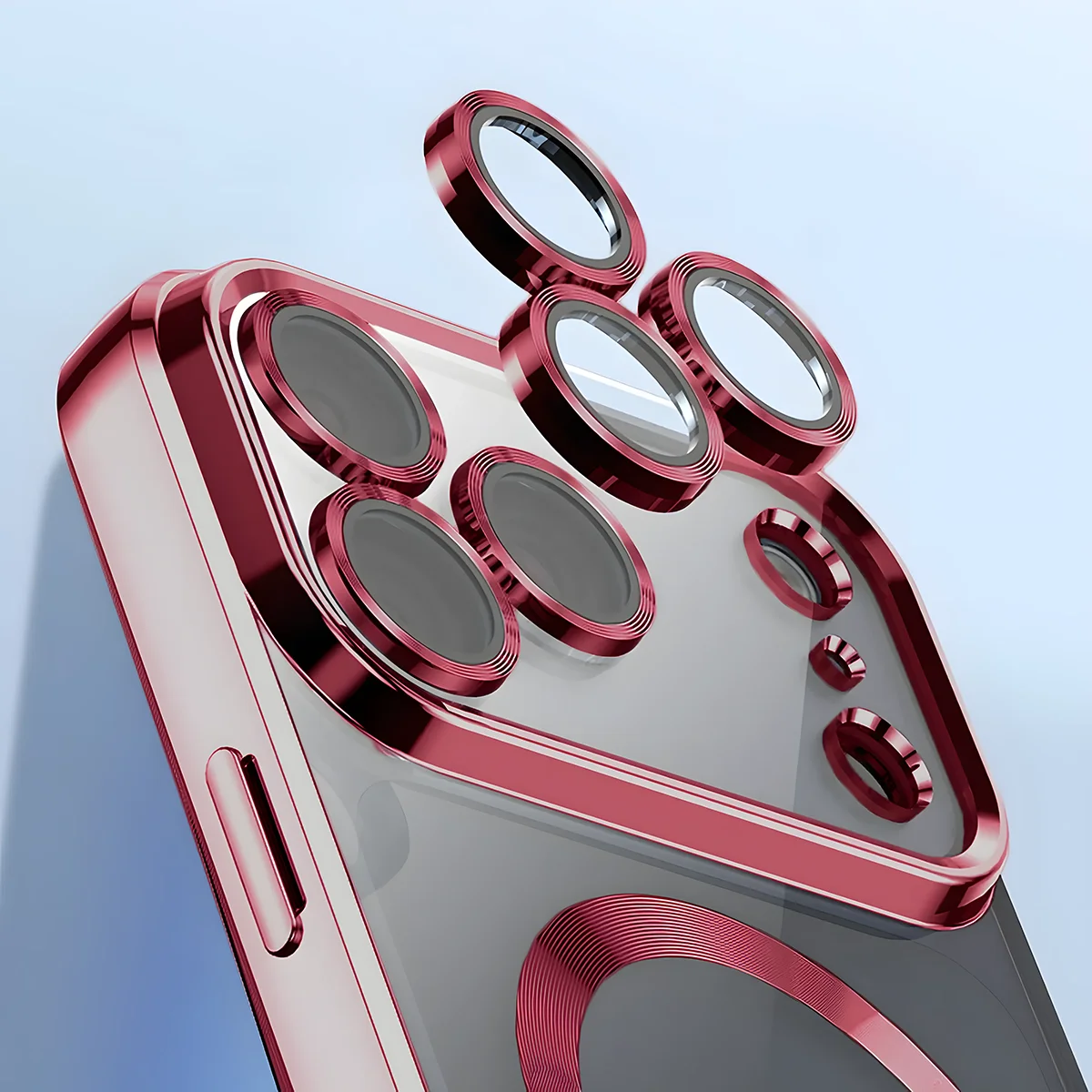 Metaliczna ramka, podniesione krawędzie i zintegrowane osłony w etui Bizon Case GuardO do iPhone 18 Pro / 17 Pro
