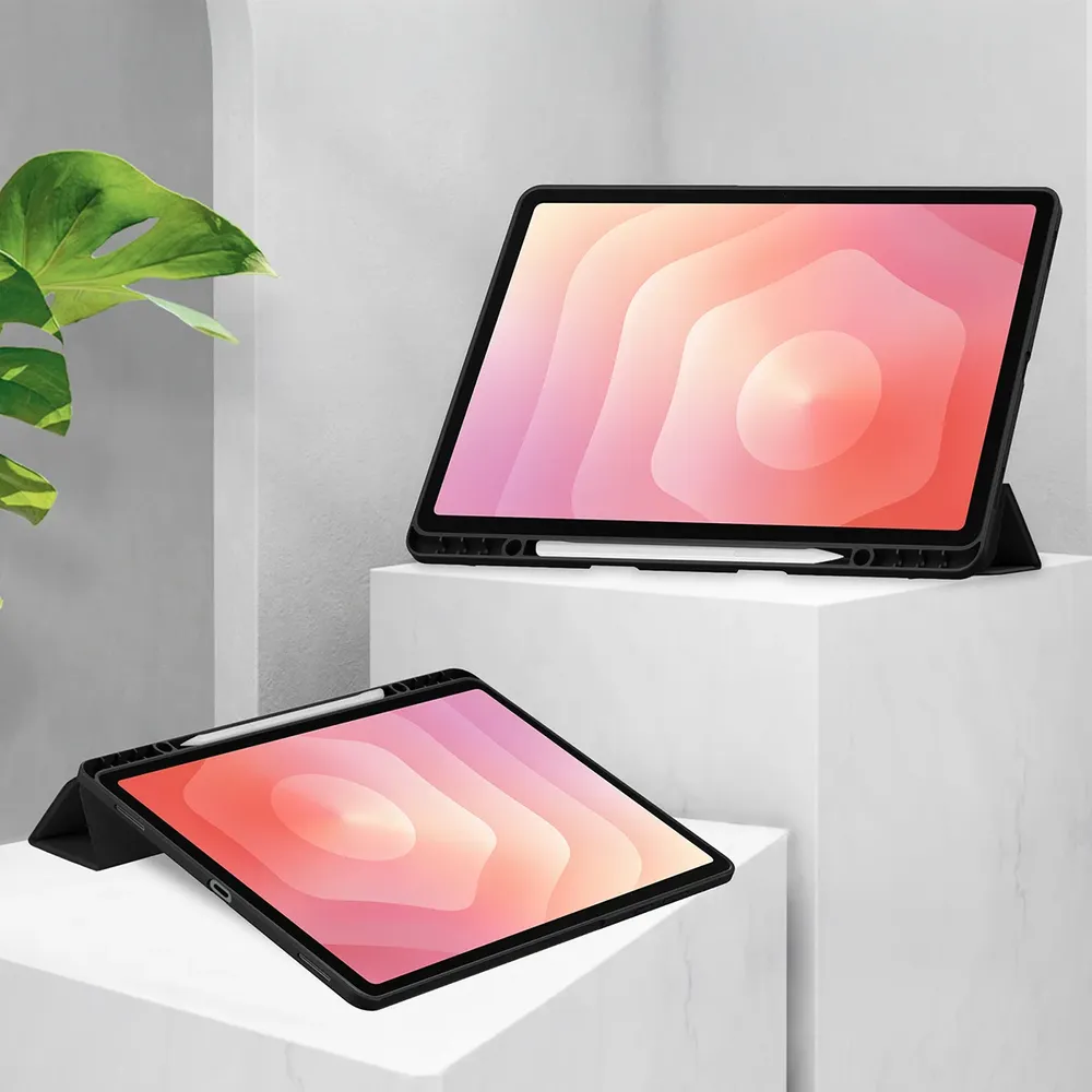 Funkcja podstawki w etui Bizon Tab Case Clear Matt do Galaxy Tab S12 Plus