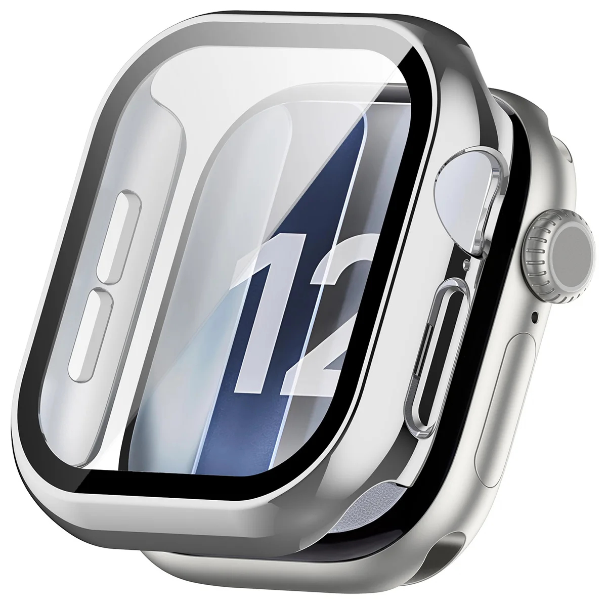 Wizualizacja nakładania etui Bizon Case Watch Adamo do Apple Watch Series 12 42mm