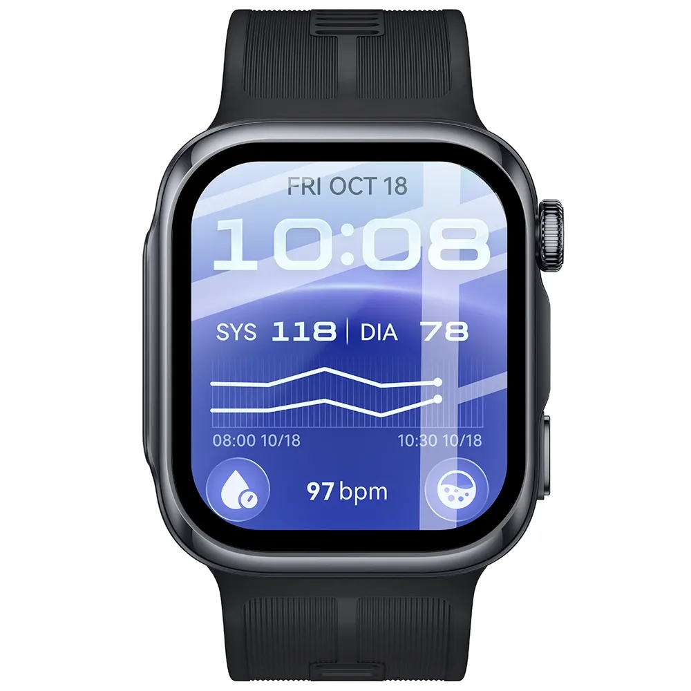 Szkło hybrydowe z czarną ramką idealnie dopasowane do Huawei Watch D3