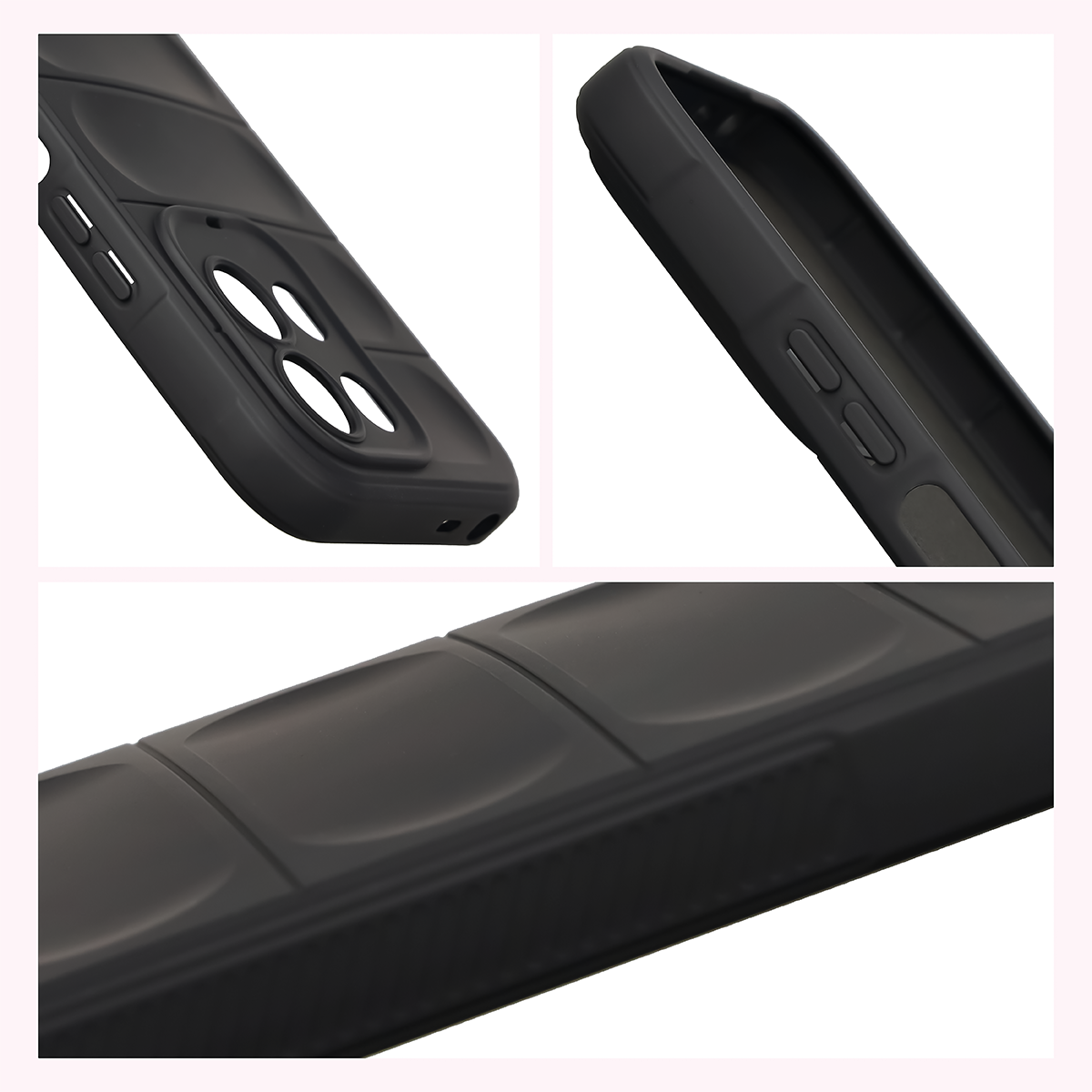 Teksturowane boki i podwyższone krawędzie ekranu i aparatu w etui Bizon Case Tur do Xiaomi Redmi 17 5G / 4G