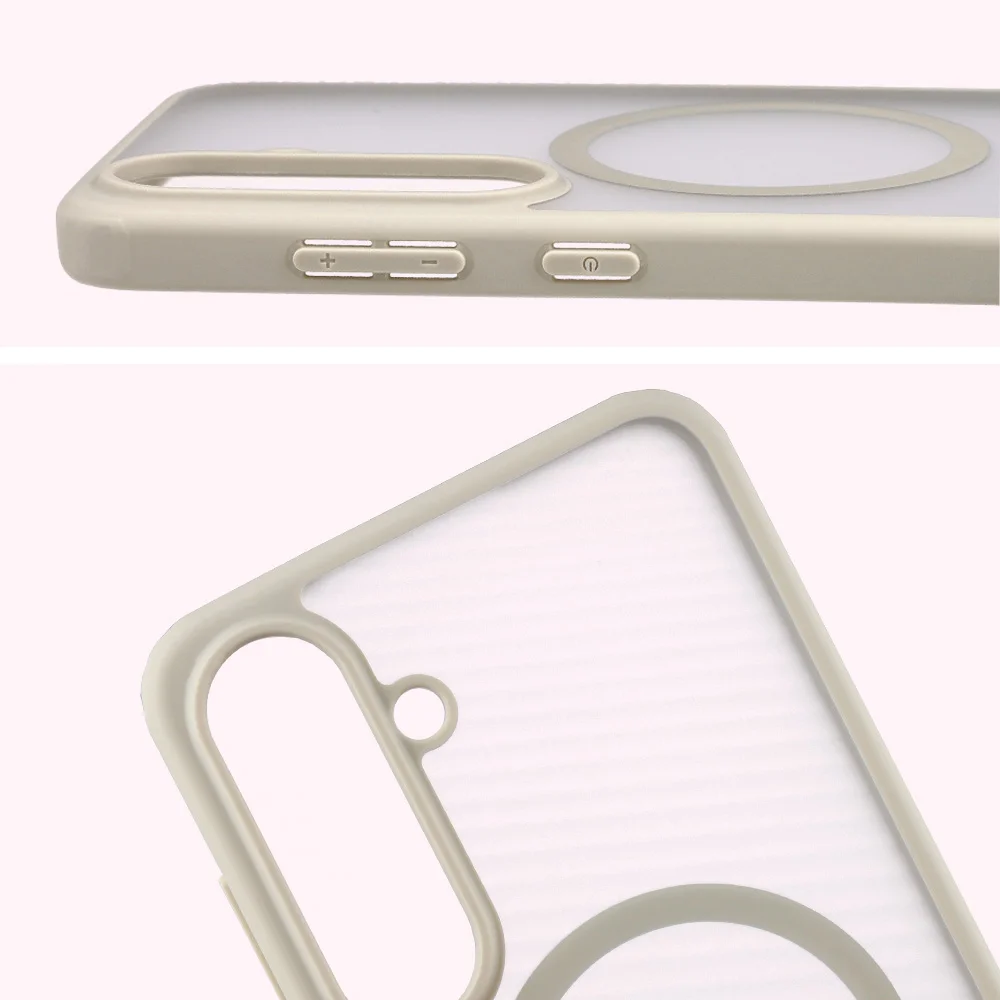 Pełne wycięcie i podwyższone krawędzie aparatu w etui Bizon Case MatteO do Galaxy S25 FE, Galaxy S26 FE