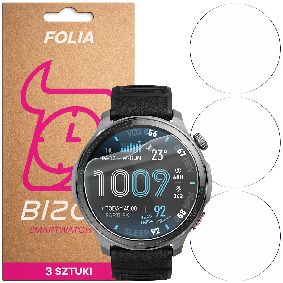 Folia hydrożelowa Bizon Watch Film HydroFlex dla Amazfit Balance 2 XT