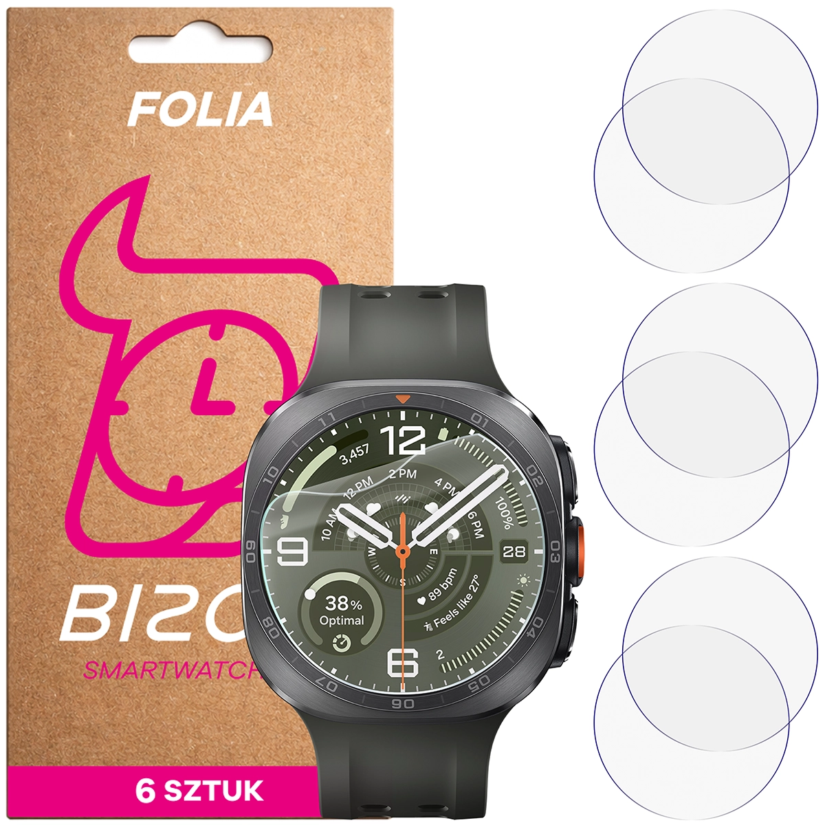 Folia hydrożelowa Bizon Watch Film HydroFlex dla Galaxy Watch Ultra 2 47mm (2026)