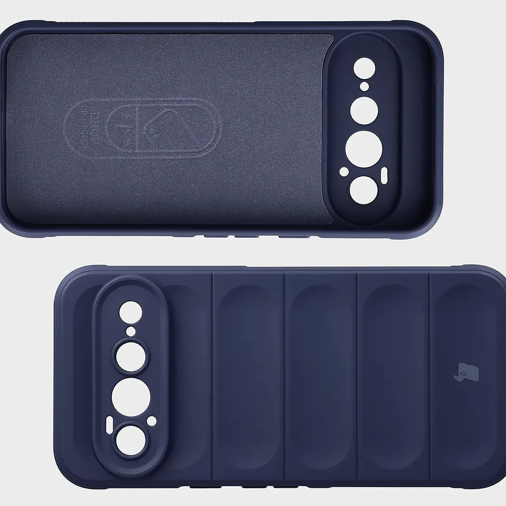 Wyściółka z mikrofibry, wyżłobienia na pleckach i wzmocnione narożniki w etui Bizon Case Tur do Google Pixel 11 Pro XL
