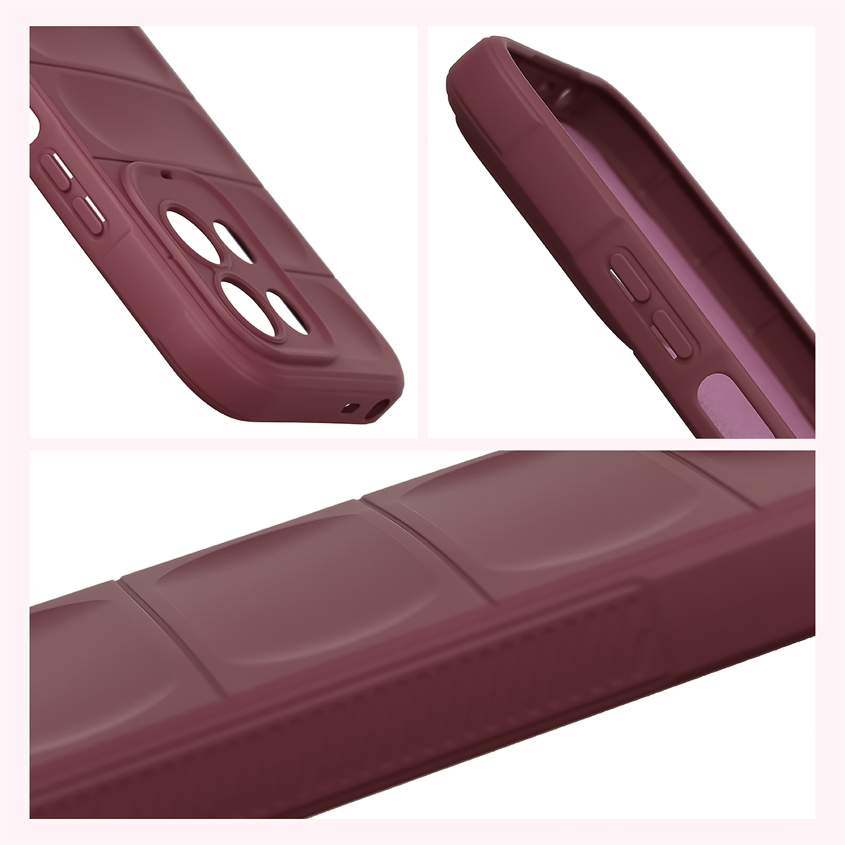 Teksturowane boki i podwyższone krawędzie ekranu i aparatu w etui Bizon Case Tur do Xiaomi Redmi 17 5G / 4G