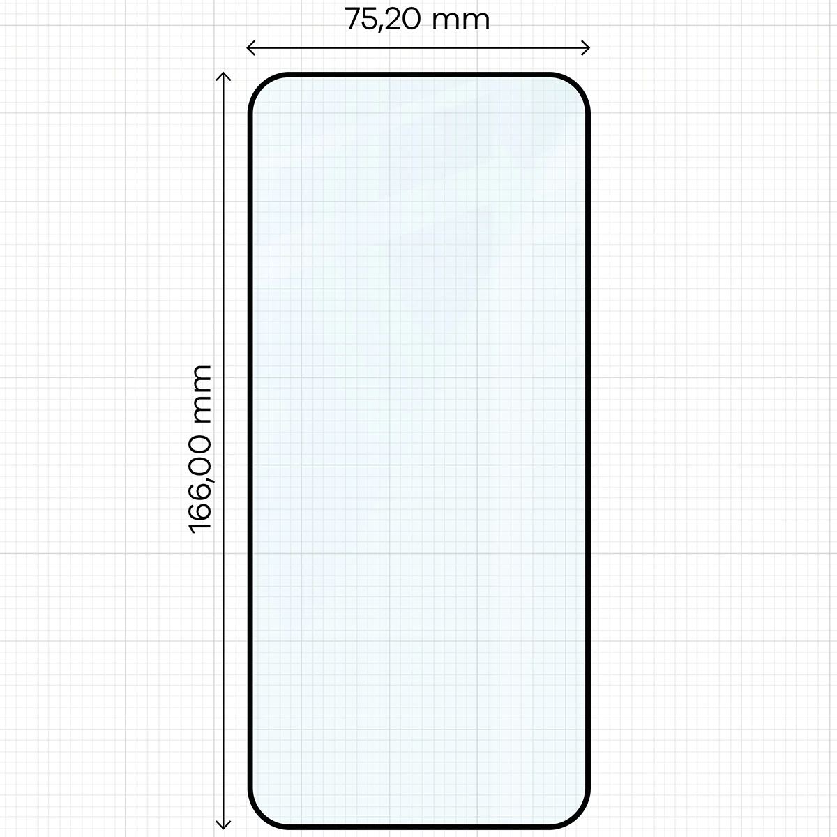 Wymiary szkła Bizon Glass Edge do Xiaomi Redmi Note 17 5G / 4G