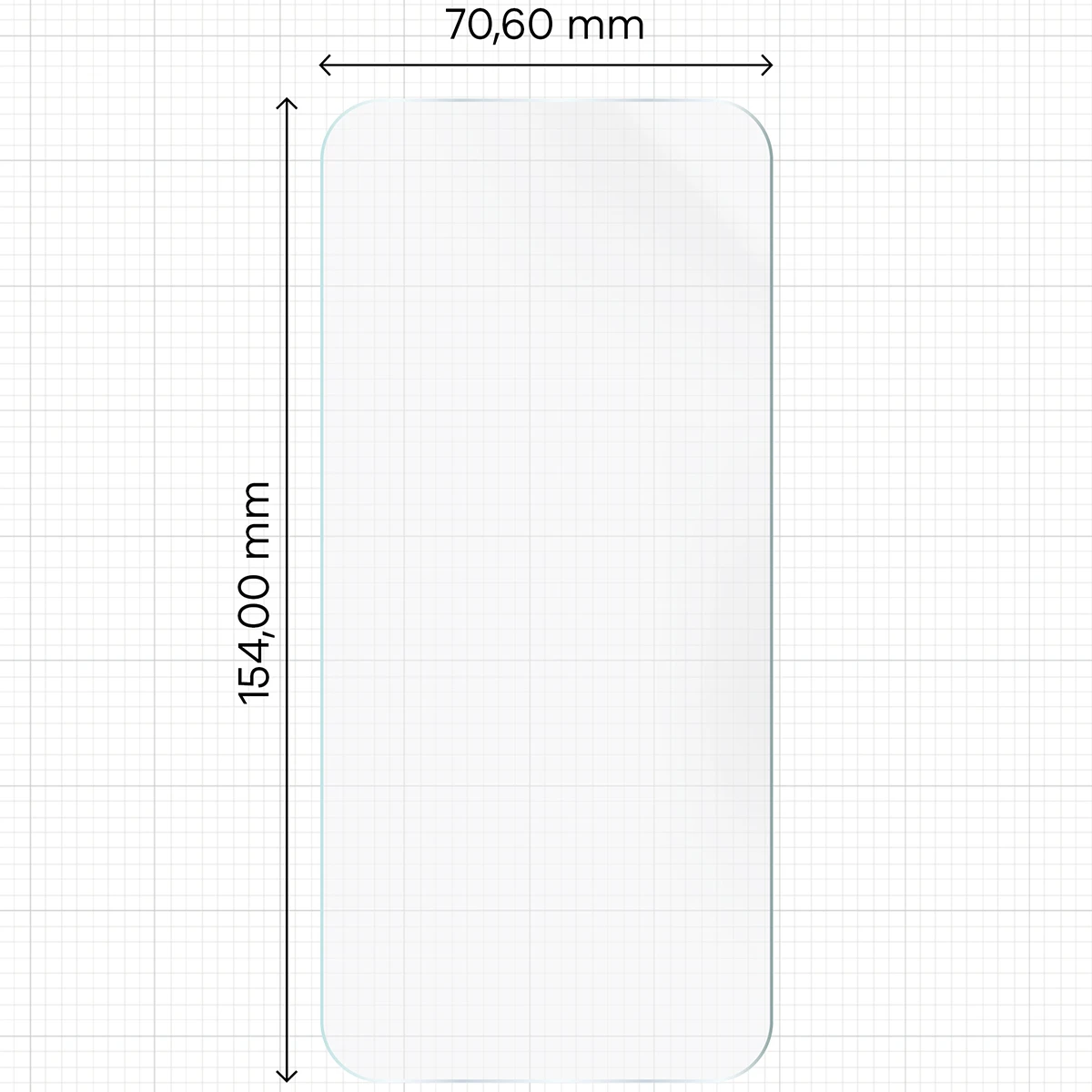 Miarka z wymiarami folii hydrożelowej Bizon Film Hydrogel Front do OPPO Find X10