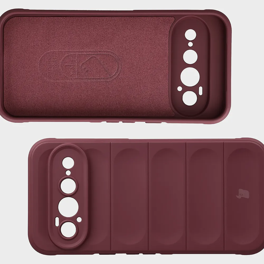 Wyściółka z mikrofibry, wyżłobienia na pleckach i wzmocnione narożniki w etui Bizon Case Tur do Google Pixel 11 Pro XL