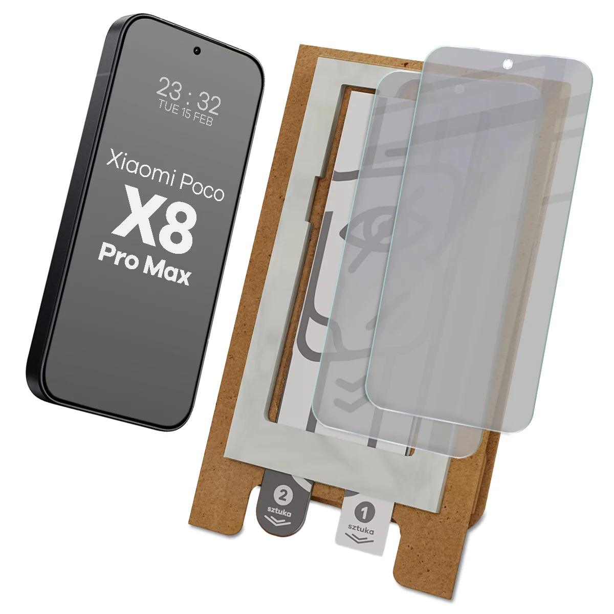 Aplikator Bizon Eplikator Hybrid Shadow do łatwej aplikacji ochrony ekranu dla Xiaomi POCO X8 Pro Max