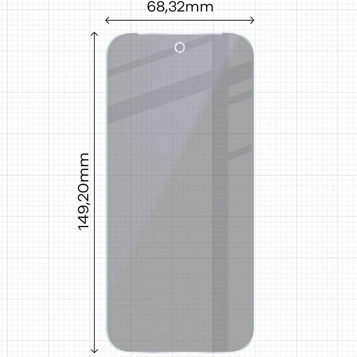 Wymiary szkła na miarce dla Google Pixel 10