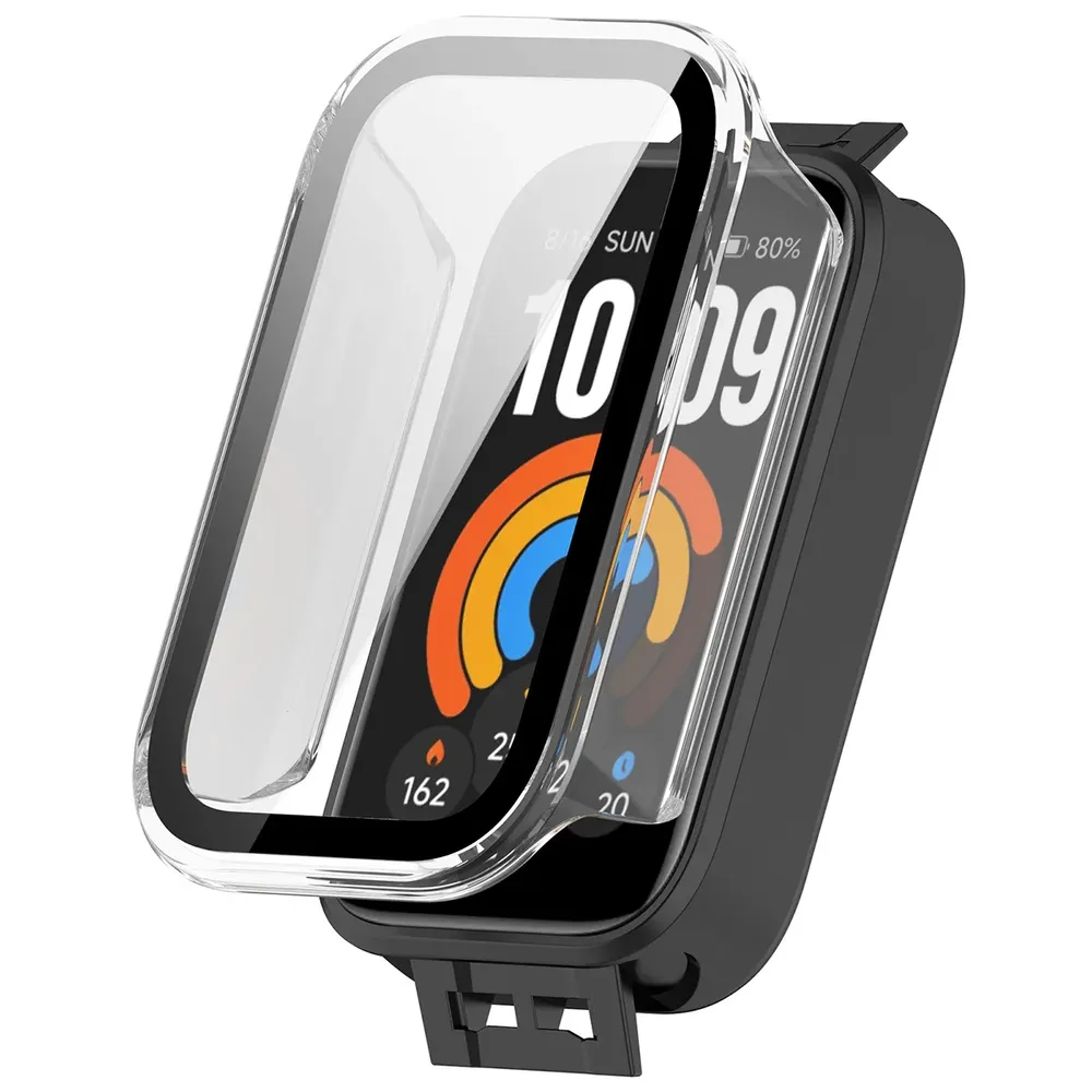 Wizualizacja nakładania etui Bizon Case Watch Adamo do Xiaomi Smart Band 11 Active