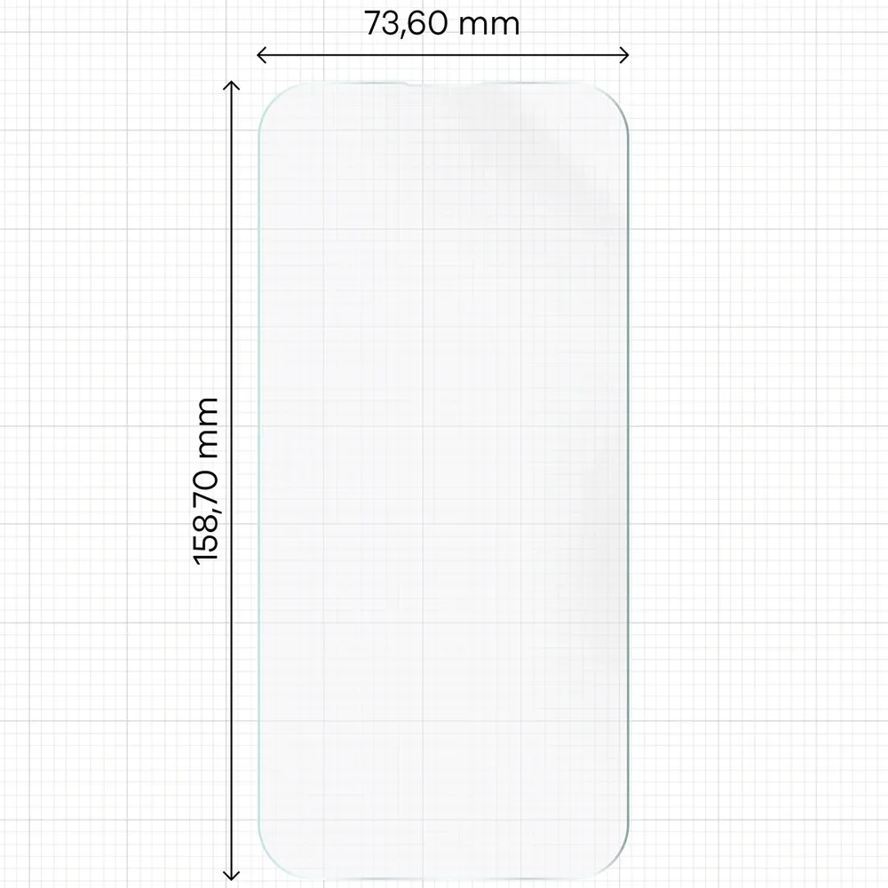 Miarka z wymiarami folii hydrożelowej Bizon Film Hydrogel Front Duo do Xiaomi POCO F9 Ultra