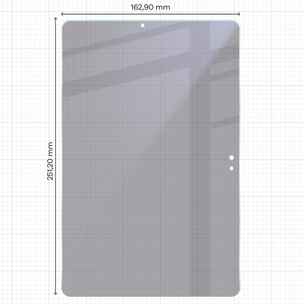 Wymiary szkła na miarce dla Galaxy Tab S10 FE