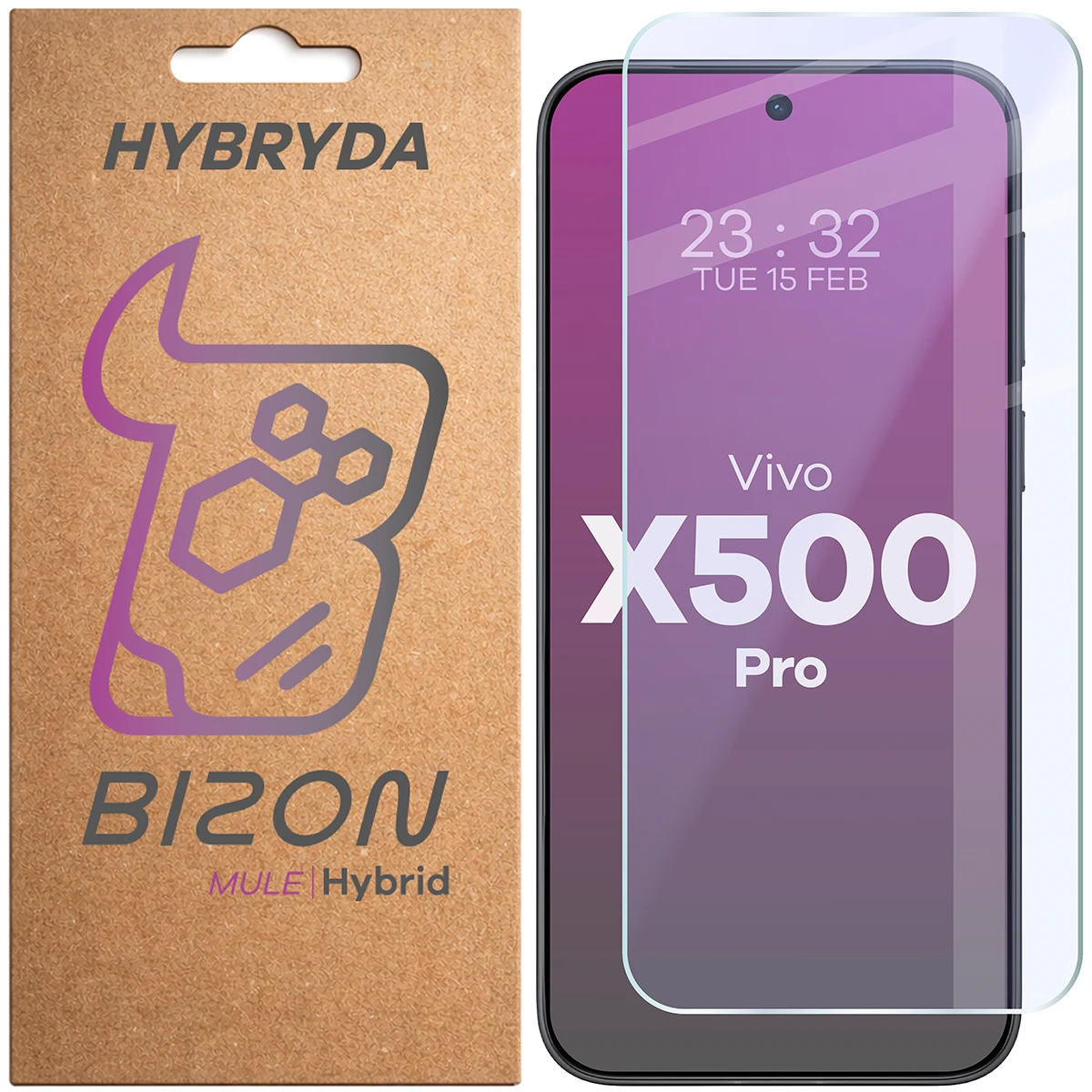 Szkło hybrydowe na ekran Bizon Hybrid Mule do Vivo X500 Pro