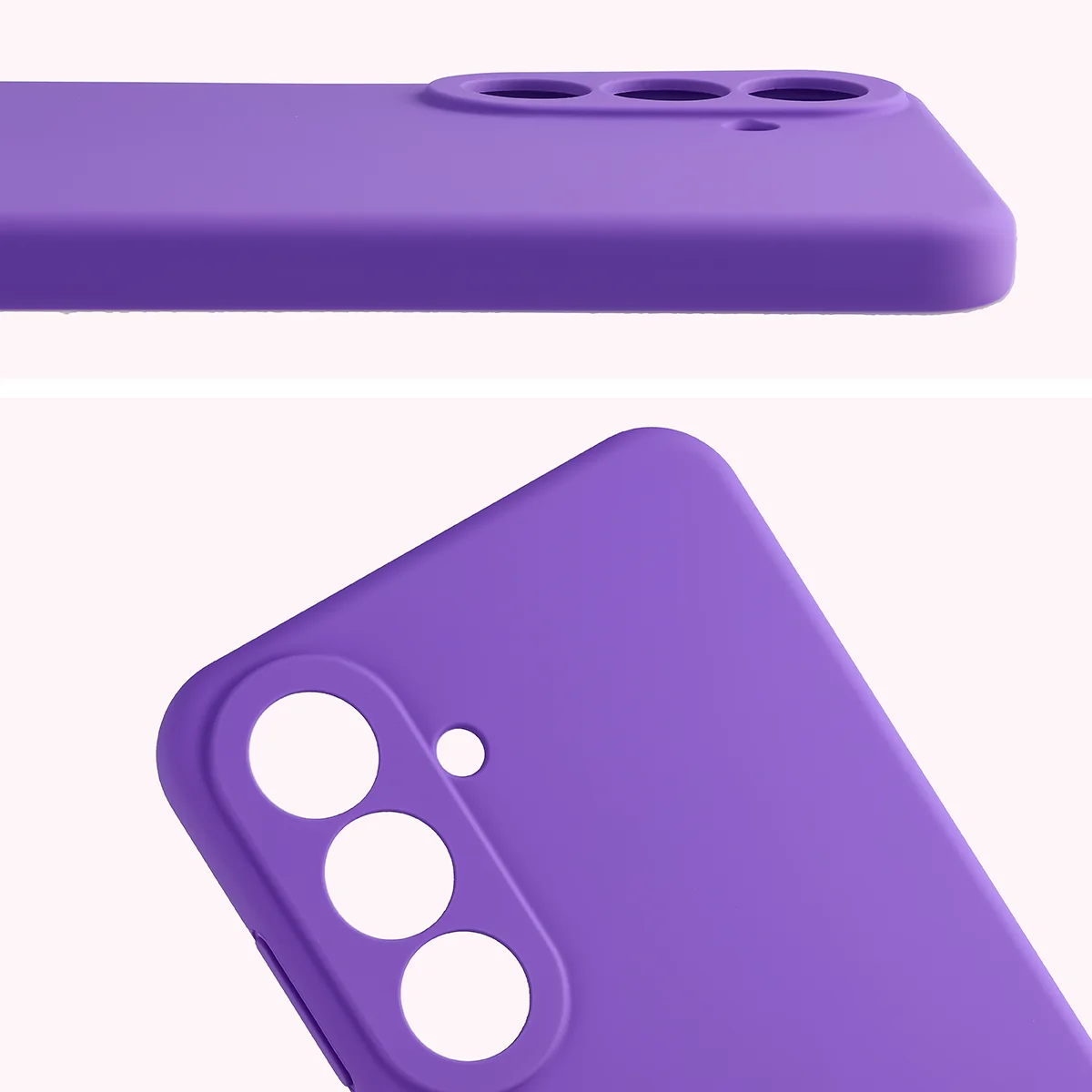 Zbliżenie na wycięcia na obiektywy w etui Bizon Soft Case do Galaxy S26 FE