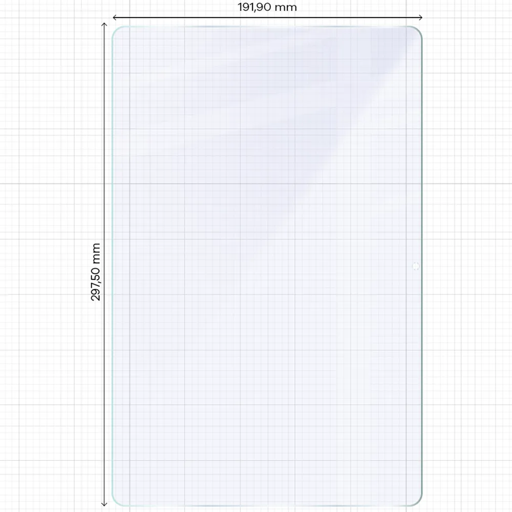 Wymiary szkła na miarce dla Galaxy Tab S10 FE Plus