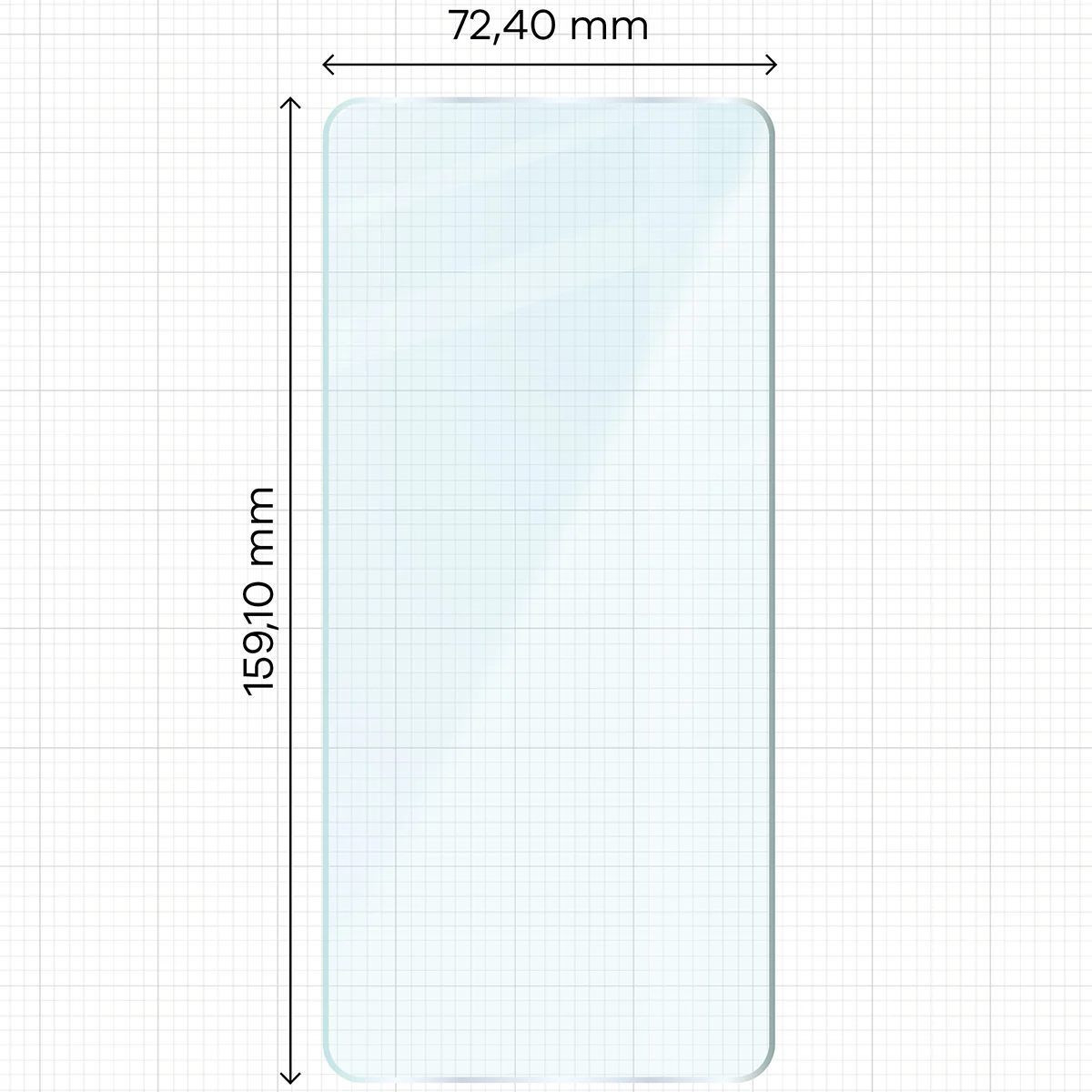 Miarka z wymiarami szkła hartowanego Bizon Glass Clear Duo do Motorola Edge 70 Max