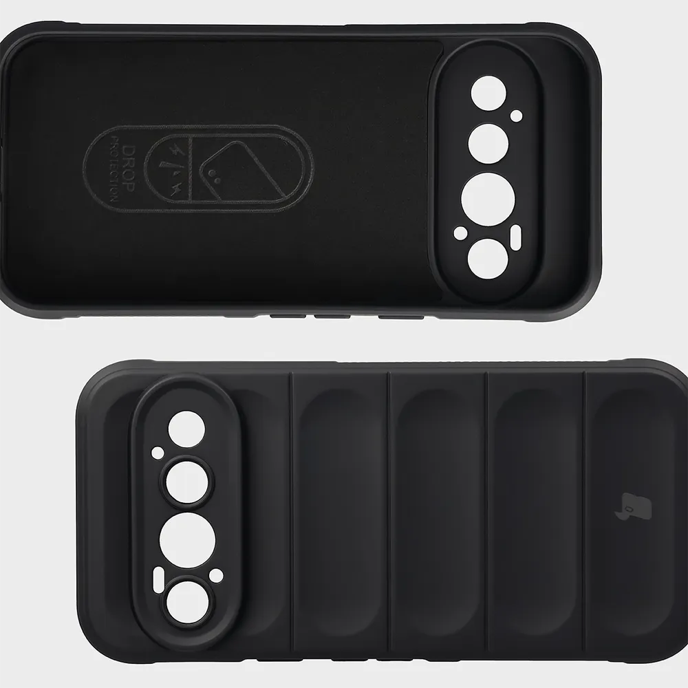 Wyściółka z mikrofibry, wyżłobienia na pleckach i wzmocnione narożniki w etui Bizon Case Tur do Google Pixel 11 Pro