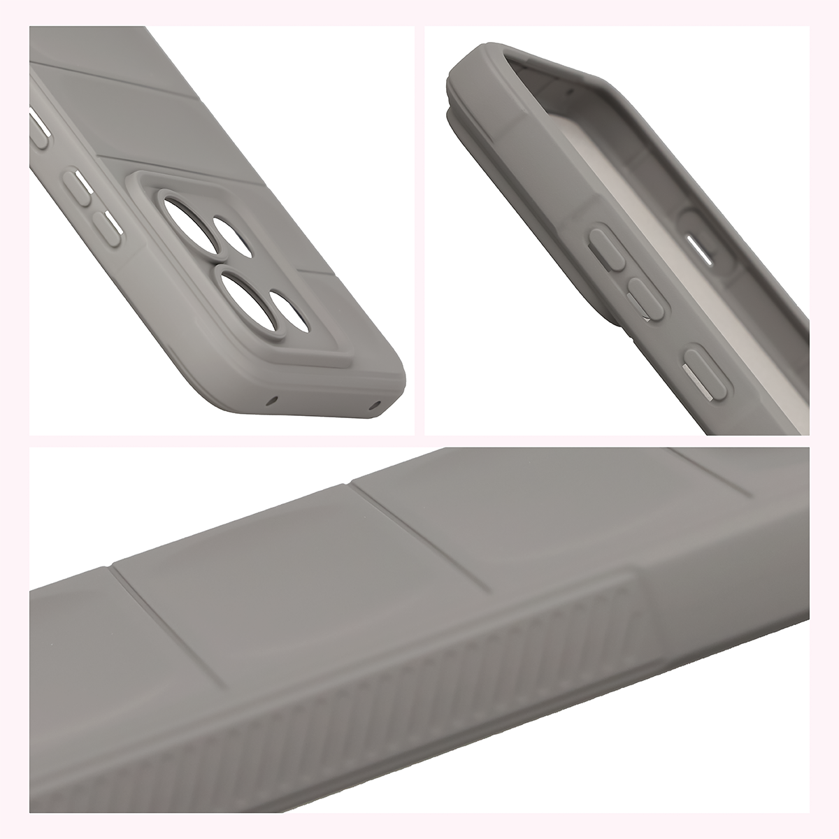 Teksturowane boki i podwyższone krawędzie ekranu i aparatu w etui Bizon Case Tur do Motorola Edge 70 Max