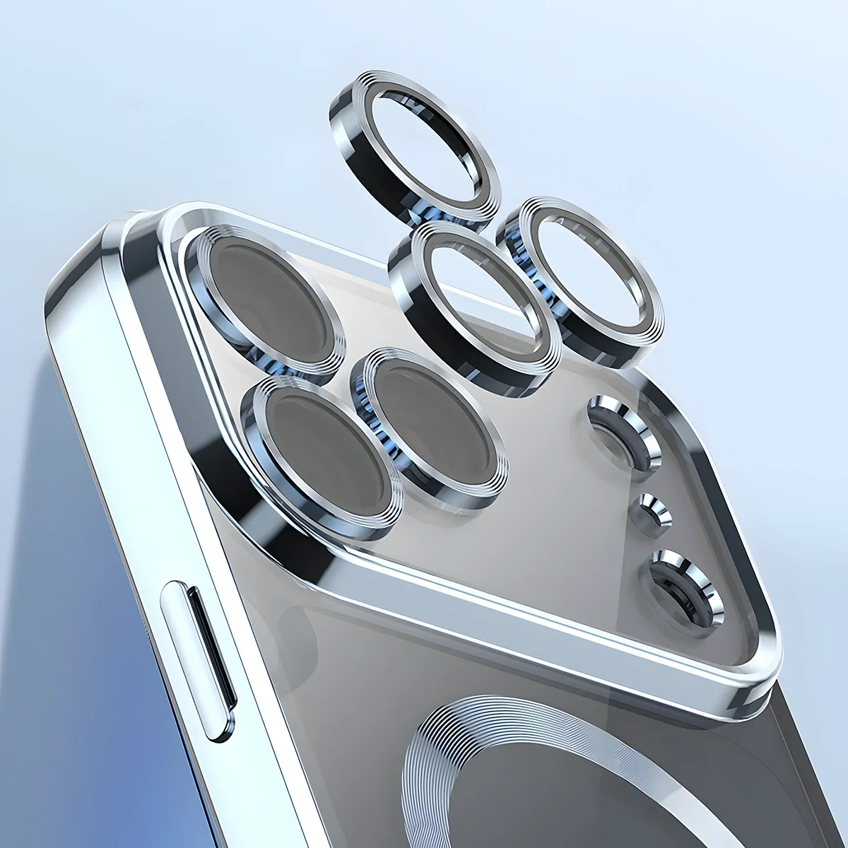 Metaliczna ramka, podniesione krawędzie i zintegrowane osłony w etui Bizon Case GuardO do iPhone 18 Pro Max / 17 Pro Max