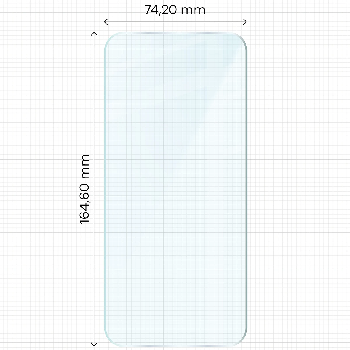 Miarka z wymiarami szkła hartowanego Bizon Glass Clear do Xiaomi Redmi Note 17 5G / 4G