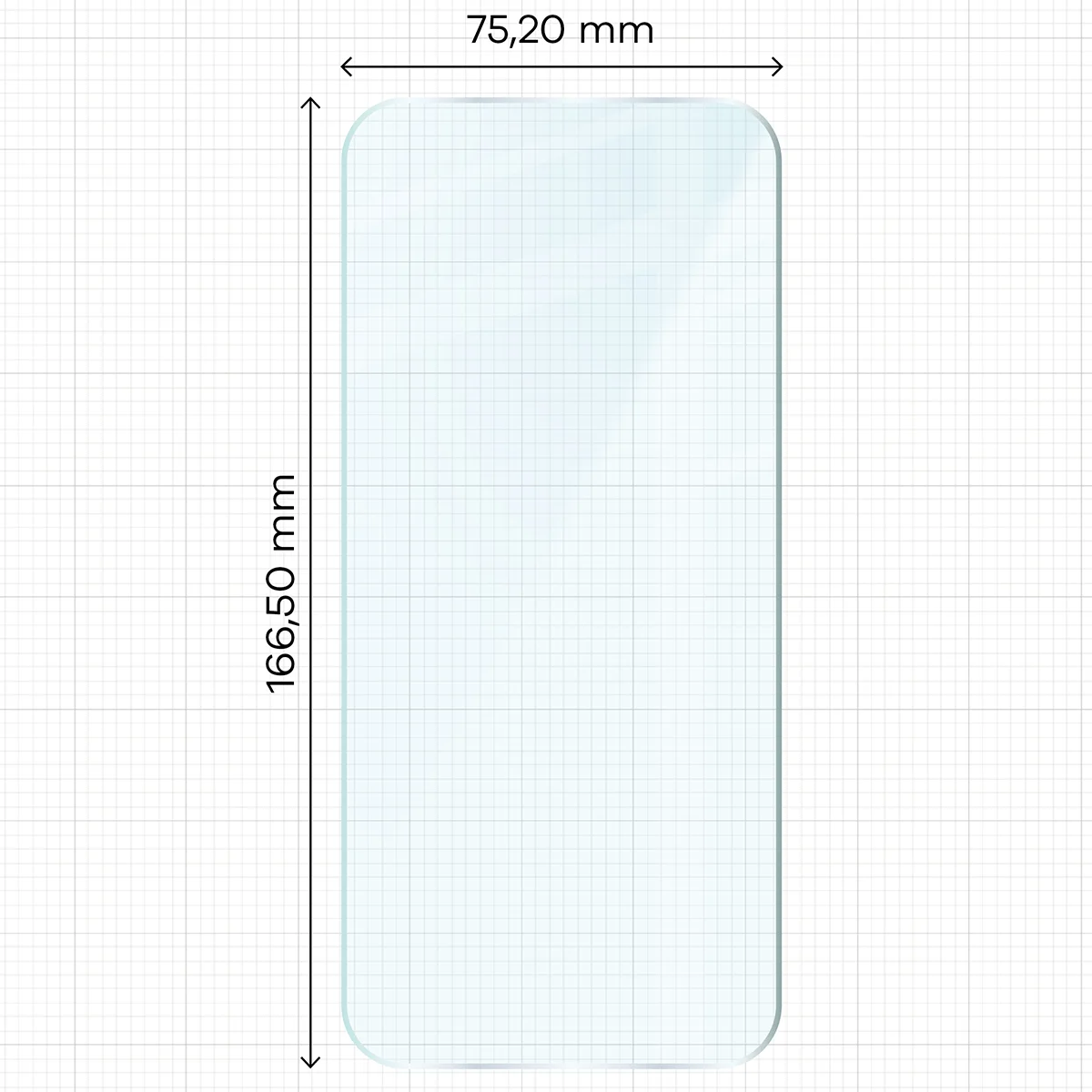 Miarka z wymiarami szkła hartowanego Bizon Glass Clear do Xiaomi Redmi 17 5G / 4G