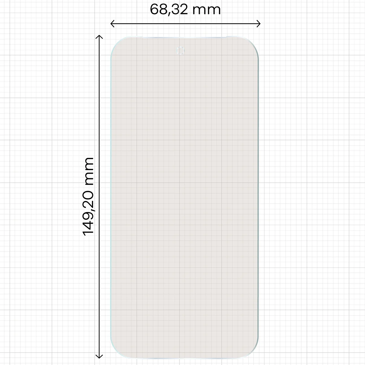 Wymiary szkła na miarce dla Google Pixel 10