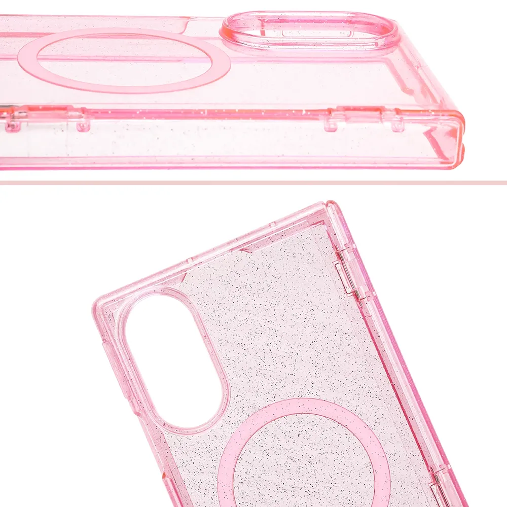Podwyższone krawędzie aparatu i duże wycięcie w etui Bizon Case SparklO do Galaxy Z Fold8