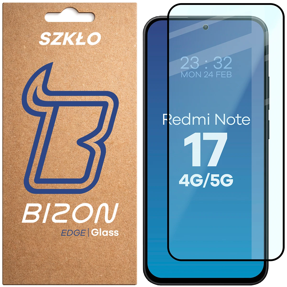 Szkło hartowane na cały ekran Bizon Glass Edge dla Xiaomi Redmi Note 17 5G / 4G