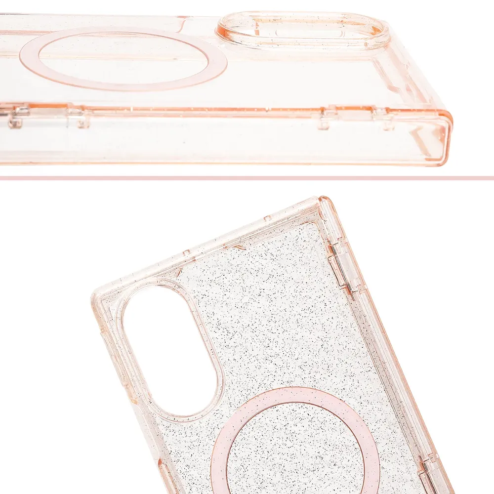 Podwyższone krawędzie aparatu i duże wycięcie w etui Bizon Case SparklO do Galaxy Z Fold8