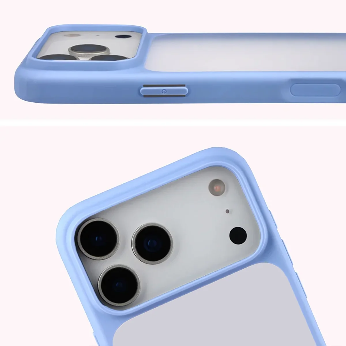 Pełne wycięcie i podwyższone krawędzie aparatu w etui Bizon Case Angelo do iPhone 18 Pro Max / 17 Pro Max