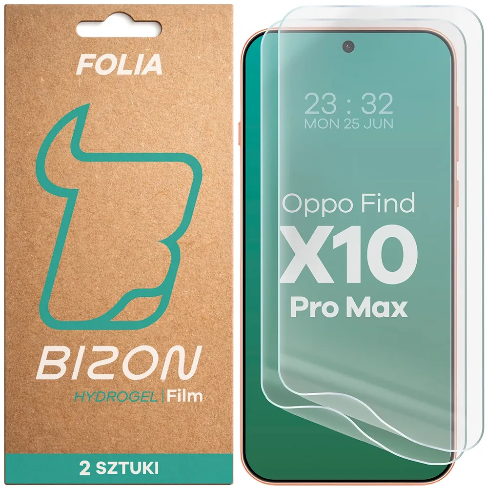 Pudełko i folia hydrożelowa na ekran Bizon Film Hydrogel Front Duo do OPPO Find X10 Pro Max