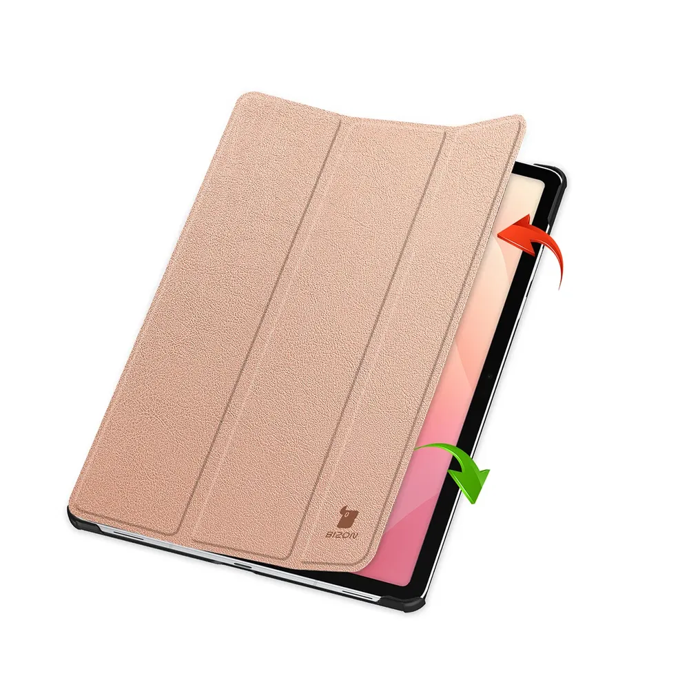 Etui z klapką Bizon Case Tab Croc od frontu do Galaxy Tab S12 Plus